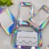 Holographic 3 pairs box lashes box soft cardboard dramatic shine lashes box custom private label whole factory 8877097