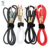 500pcs/lot 1m 3.5mm AUX Male to Male Audio Cable Cord Gold-plated spring protect protective for Phone Car Speaker