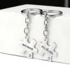 Engraved Letter" His Always Her Forever" Puzzle Charm Key Chains for Couple Jewelry Handbags Chain Promise Love Key-Rings 2 pcs