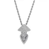 Nouveau créateur de mode en or blanc 18 carats Hip Hop glacé diamant dessin animé homme chapeau en bambou pendentif chaîne collier pour hommes bijoux cadeaux