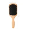 Massage hair brush natural bristle air cusion wooden comb anti-static straight caring curling hair beauty tool for woman and man