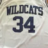 Wildcats College 34 Pias Black Jerseys Men High School Basketball Sportu
