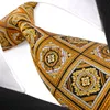 Whole F17 Yellow Black Orange Checked Floral Mens Neckties Ties 100 Silk Jacquard Woven Exquisite Suit Gift For Men Handmade1942694