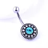 5 Renkler Rhinestone Bohemian Paslanmaz Çelik Takı Göbek Barlar Gümüş Belly Button Yüzük Göbek Piercing Takı