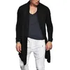 Stylowe męskie Scaligan Waterfall Z Długim Rękawem Cloak Trench Cardigan Płaszcz Slim Fit Jesień Wiosna Męskie Odzież Hombre Solid Color