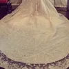 Marfim 5m 1t véus de casamento catedral com strass cristal elegante 1 camada renda lantejoulas borda frisada véu de casamento nupcial com com3202247