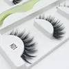 3pairs/lot 3d faux mink haar natuurlijke bossige kruis valse wimpers charme oog wimpers make -up schoonheid wimperverlenging met groene doos