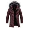 Veste d'hiver hommes mode Casual Slim épais manteaux chauds hommes Parkas avec capuche longs manteaux homme/femmes col de fourrure Parka Outwear LY191225