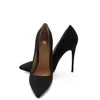 2019 Sexy Women Black Suede High Heel Shoes Office Lady Ulubione Spioste Toe Daily Dress Pumps Rozmiar