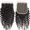 Brazilian Curly Hair Weave 3 Bundles with Lace Closure Part 4x4 8A 100 Unprocessed Brizilian tight Curl Hairs Weaving Bundel7675626