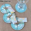 Ourwarm 10pcs Travel Theme Wedding Compass Coasters Bröllopspresenter till gäster souvenirer runt korkvattentät nonslip12677818