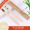 BPA Gratis Bambu Tandborste Kraftpaket Flat Handtag Soft Bristle Disposable Custom Logo Eco Friendly With Packing