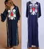 Robes décontractées Boho Floral Chic Robe 2021 Plage Sundress Sundress Mexican Broderie Femmes Lâche Femme Été marocaine Kaftan1