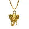 Мода-слон голова кулон ожерелье для мужчин роскошь ожерелье сплава кубинские цепи золота способа животное ювелирные изделия бесплатной доставкой