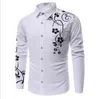 Chemises décontractées pour hommes pour hommes à manches longues fleur rose fleur or imprimé chemise florale Slim Fit Clothing