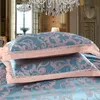 FB1906001TE Luxurious King Liberdding Set Tribute Jackquard Couvrette Cover Set Cotton Arroises Litts European Style Home Textile 4PCS / SET