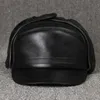 XdanqinX Genuine Leather Hat For Men Winter Warm Bomber Hats Earmuffs Plus Velvet Thick Sheepskin Hooded Ski Cap Dad Winter Caps T7688556