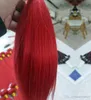 Popüler Renk Kırmızı İpek Düz Bakire Saç Malezya İnsan Saç 3 Paketler 100g paket Lot DHL ücretsiz