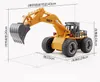 HN530 2.4G 6-канальные каналы RC The Excavator Eccavator Digger Toy, 1: 18-Diecast Модель сплава, 360 ° поворачивается, звуковые фонари, рождественский ребенок день рождения, 2-1