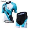 Set Ironant Women's Cycling Jersey Par Sets Short Sleeve Summer Cycling Clothing Cykelkläder 2020 Pro Team 2020 New Blue