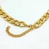 USENSET 11mm Stainless Steel 18K Gold Plated Cuban Curb Dog Pet or Cat Link Chain Collar Pet Supplies252H