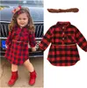 Baby Girl Red Buffalo Check Dress Newborn Toddler Baby Girls Princess Dress Red Plaid Shirt Dress with Belt Outfits Kids Dresses