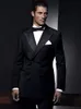 Popular trespassado Groomsmen pico lapela do noivo smoking Homens ternos de casamento / Prom melhor homem Blazer (Jacket + Pantst + Tie) 825