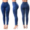 Kvinnor denim Skinny Jeggings Pants High midja stretch Jeans Slim Pencil Trousers 2019 Jeans Femme4612846