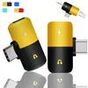 Capsule Pill 2 In 1 Accessori per auricolari Adattatore per cavo di ricarica per Type-C otg usb c a 3,5 mm Convertitore per cuffie Splitter di carica audio