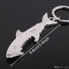 Flasköppnare Keychain Promotion Gift Shark Skräddarsydd Shark Shaped Zink Alloy Beer Bottle Opener Keychain Kvinnor Män Key Ringar DH1239