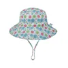 Fisherman Gift Grande Brim Beach Kids Bucket Hat Sun Proteção Linda Primavera Verão Bebê Sólido Com Chin Strap Outdoor Round Top