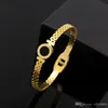 Wholesale-titanium steel black Roman numerals bracelet&bangle grid snap fastener titanium steel love bracelet for woman gift