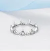 Ny Original 100 925 Sterling Silver Ring Enchanted Crown Stapble Rings Vintage Clear CZ Tiara Rose Gold For Women Jewelry1524683