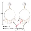 Boho White Imitation Pearl Round Circle Hoop Earrings Fashion Women Girls Gold Color Big Earing Korean Jewelry Party Statement Ear6531204