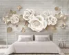 3d Wallpaper on A Wall Custom Photo Mural 3D embossed rose European retro decoration painting Silk Wallpaper