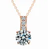 Fashion-Women Diamond Pendant Halsband Guld Silver Zirkon Hängsmycke Halsband Enkla Smycken För Bröllop Bröllopsfest Dekoration Julklapp