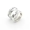 316L Titanium Steel Jewelry G Letter graverade för kärlek Par Ring Wide and SMRAR VERSION Män och kvinnor Ring4754119