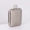 Diamant Hip Flaskor Rostfritt Stål Flagon Vinpott Alkoholflaskor med Rhinestone Lock Cover Mini Hip Flask Round Wine Pot Flask Good Gift