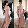 Noble Satin Poet Mother of the Bride Dresses Bell Sleeves Formal Occasion Dress Evening Gown Plus Size