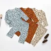 Kids Clothes Baby Leopard Printed Sweater Clothing Sets Summer Girls Long Sleeve Shirts Pants Suits Spring Payamas Homewear Sleepsuit BYP639