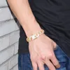 Rechte rand Cubaanse koppeling ketting armband tennis goud zilver iced out cubic zirconia hiphop mannen sieraden