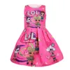 2019 summer hot selling kids girls dresses dolls printed princess pageant dress girls clothes 100-140