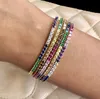 Groothandel-regenboog cz tennis armband voor vrouwen nieuwe ontwerp mode trendy sieraden helder kleurrijke multi kleur stenen mode mode-sieraden