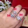 Colife Jewelry Moissaniteエンゲージメントリング1ct 2ct 3ct DカラーVvs1グレードMossaniteシルバーリング925 Moissaniteジュエリー