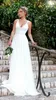 Nya sommarkvinnor Chiffon White Dress V Neck spets Långa klänningar Sexig bandage Back Beach Maxi Dress Wedding Dresses2246