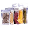 100pcs 7*13cm transparent and silver foil zip lock mylar packing bags clear on front and back resealable package bag