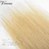 Peruwiański 100g 120g Blondynka 1B / 613 2 Tone Ombre Prosto Clip w Elastycznym Zespoczu Sznurek Ponytail Virgin Remy Human Hair Extension