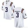 Personalizados tigres LSU 2019 Football Qualquer Amarelo Nome Número Branco Roxo 9 Joe Burrow Delpit Landry Adams Devin Beckham Guice NCAA 150 Jersey