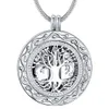 Tree of Life Round Cremation Urn Necklace - Cremation Jewelry Ashes Memorial Keepsake Pendant - Funnel Kit Included175i