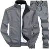 Men Polyester Tracksuits Sweatshirt Sporting Fleece Gyms Spring Jacket + Pants Casual Men's Track Suit Sportswear Fitness